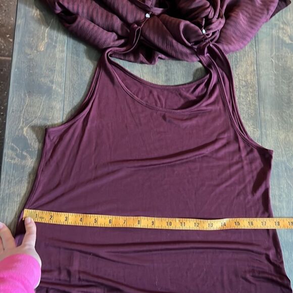 Eileen Fisher Maroon Silk Geo Print
Tank Dress Sz- PM - Picture 13 of 16